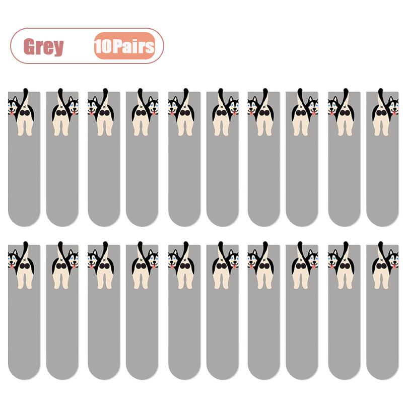 Cute 3D Abstract Dog Egg Socks Whimsical Puppy Design Breathable All Season Unisex Crew Socks for Home Outdoor Party Gift