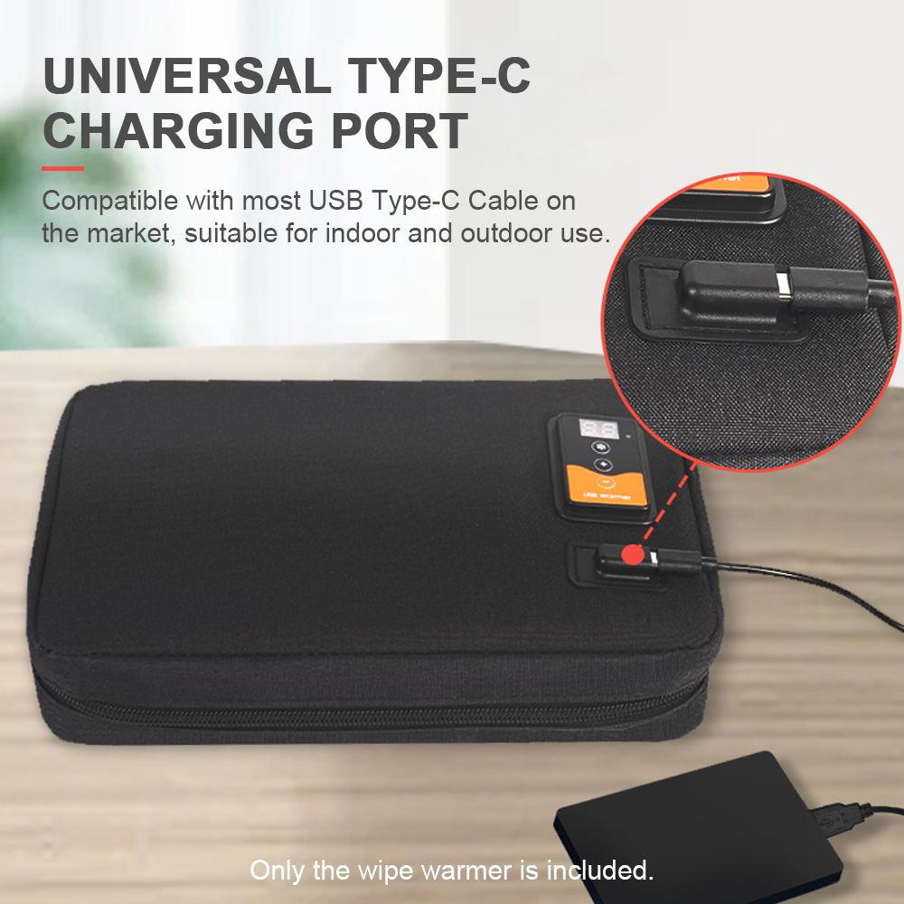 Портативный USB подогреватель влажных салфеток для детей, большая емкость, с регулируемой температурой и дисплеем