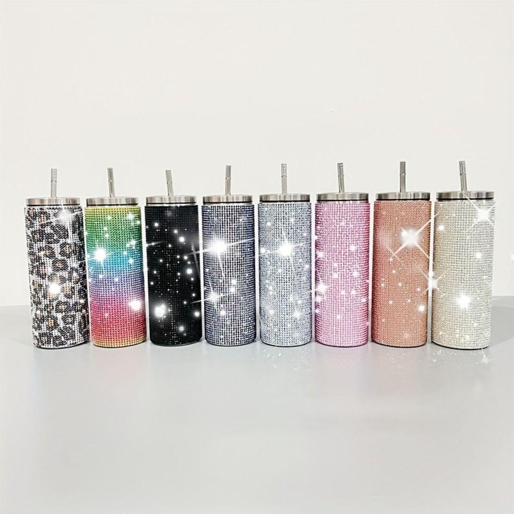 Блестящие термобутылки со стразами Леопардовый принт Вакуумные фляги Мероприятия на открытом воздухе