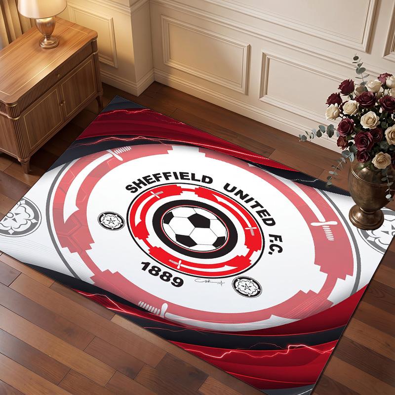 Футбольный принт Sheffield United, Ковер из хрустального бархата, Удобный, Впитывающий воду, Нескользящий, Ковер для пола в помещении