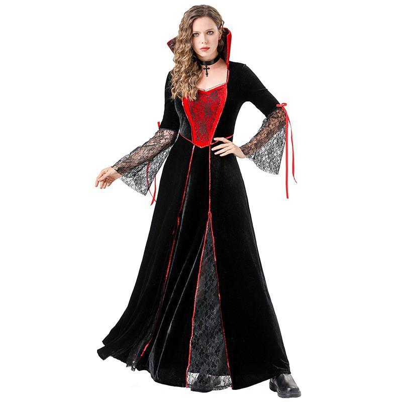 Womens Vampire Costume Dress Halloween Cosplay Outfit Stage Parties
