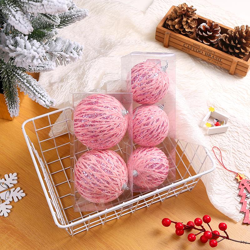 3Pcs Fashion Xmas Tree Ornaments Foam Ball Christmas Decor Hanging Pendant Sequins Ball Party Decor