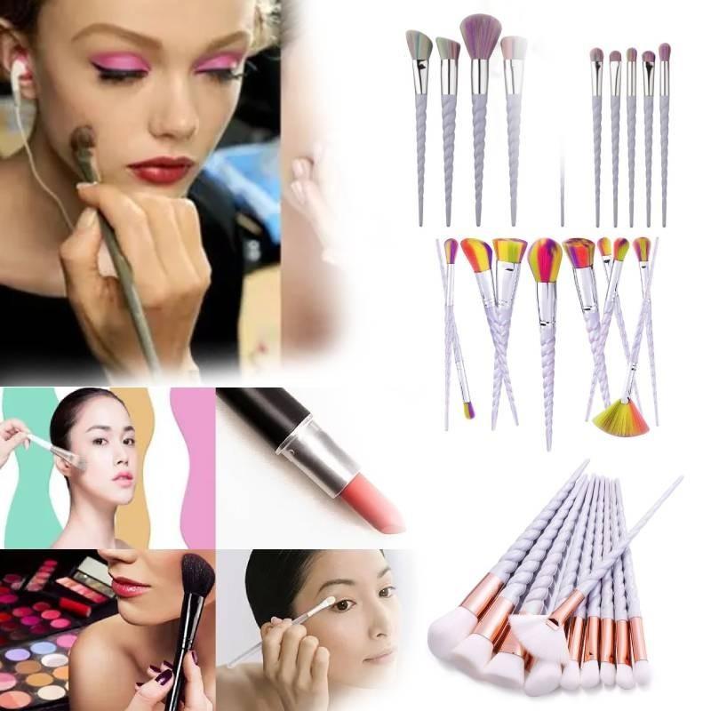 Набор кистей для макияжа Unicorn Makeup, спиральные, стильные и удобные, мягкий материал, нейлон