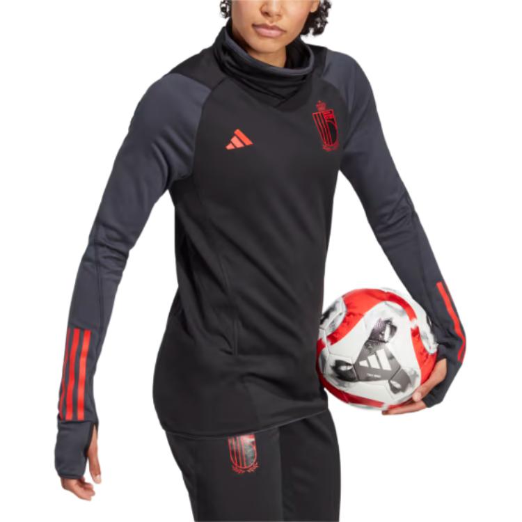 Adidas Belgium Cold.Rdy Tiro 23 Slim Fit Теплый пуловер с длинным рукавом Футболка женская топы Черный HT7120