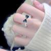 Women Bow Ring Colorful Cubic Zirconia Multi-faced Cutting Wedding Ring Proposal Knitted Ring Anniversary Valentines Day Gift Lady Cocktail Party Prom