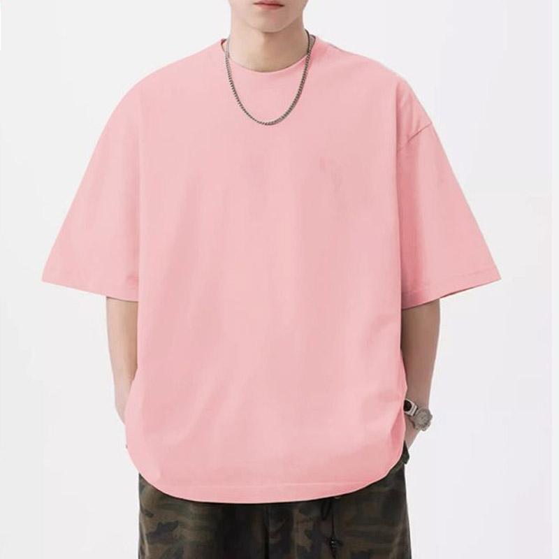 Мужская одежда Летняя футболка из чистого хлопка однотонная с коротким рукавом Мужская повседневная футболка с круглым вырезом Белый топ с рукавом до локтя Удобный