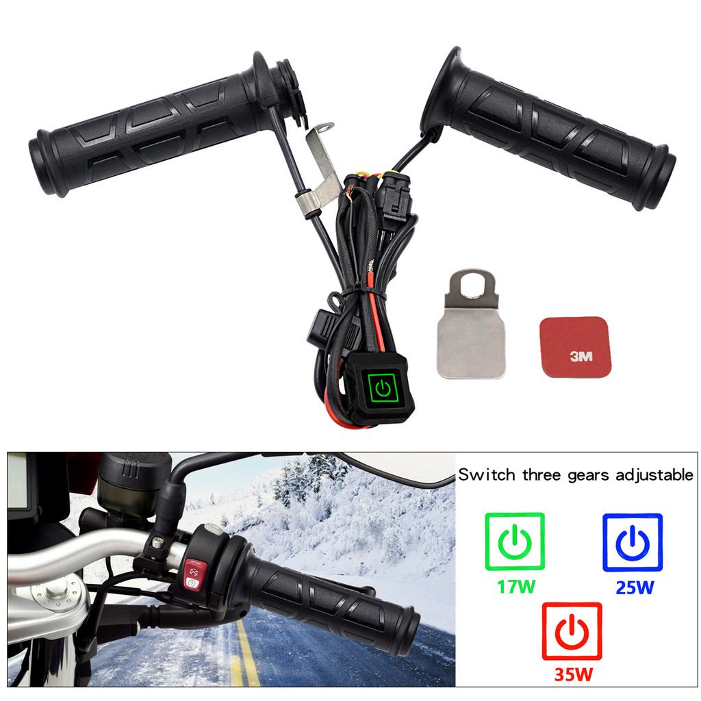 Motorcycle Electric Heating Grips 12V 22mm Handlebar Warmer ATV Bike Scooter Handle Hand Warmer Winter
