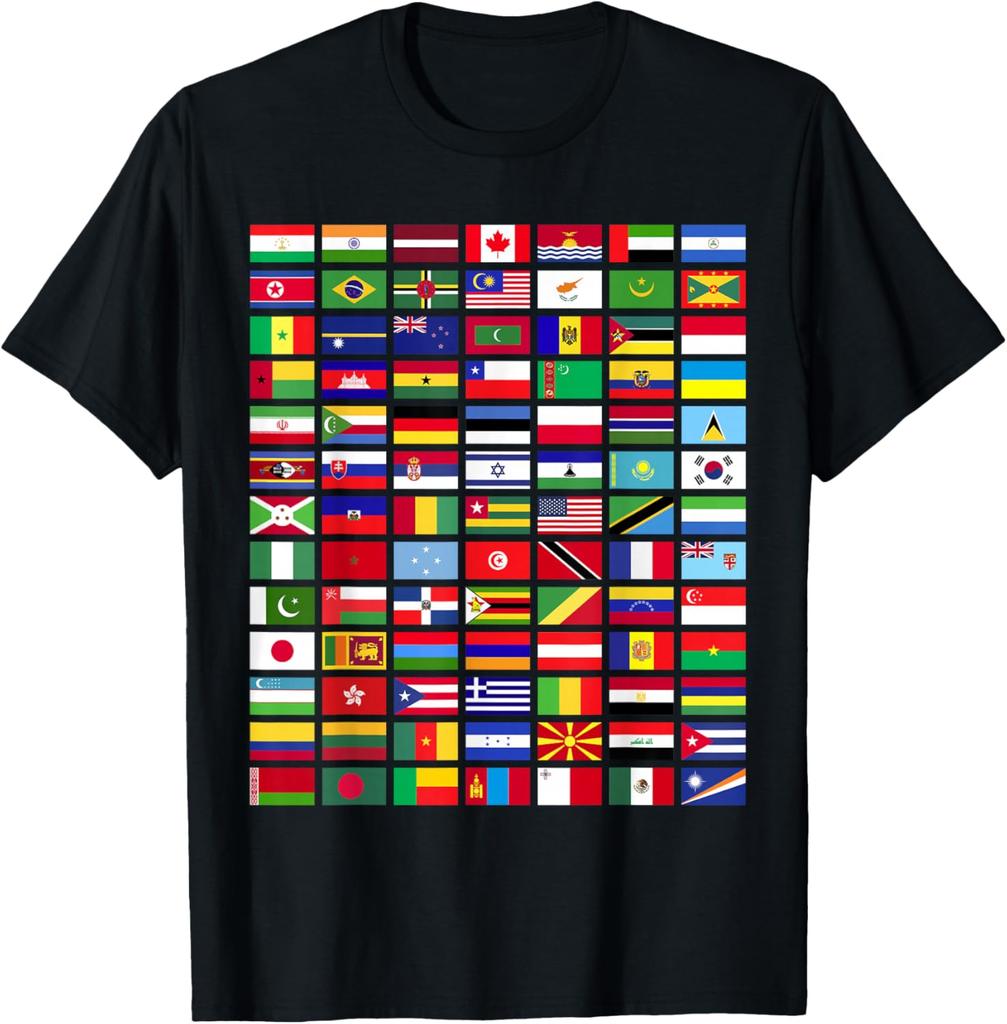 World Flags Collage Graphic T-shirt