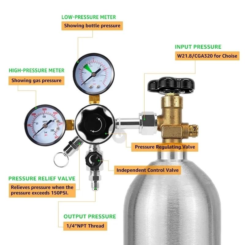 Homebrew Beer Carbonation Kit Co2 Regulator & Plastic Picnic Tap & 1.5M Gas Line Assembly For Carbonat Soda Water DIY