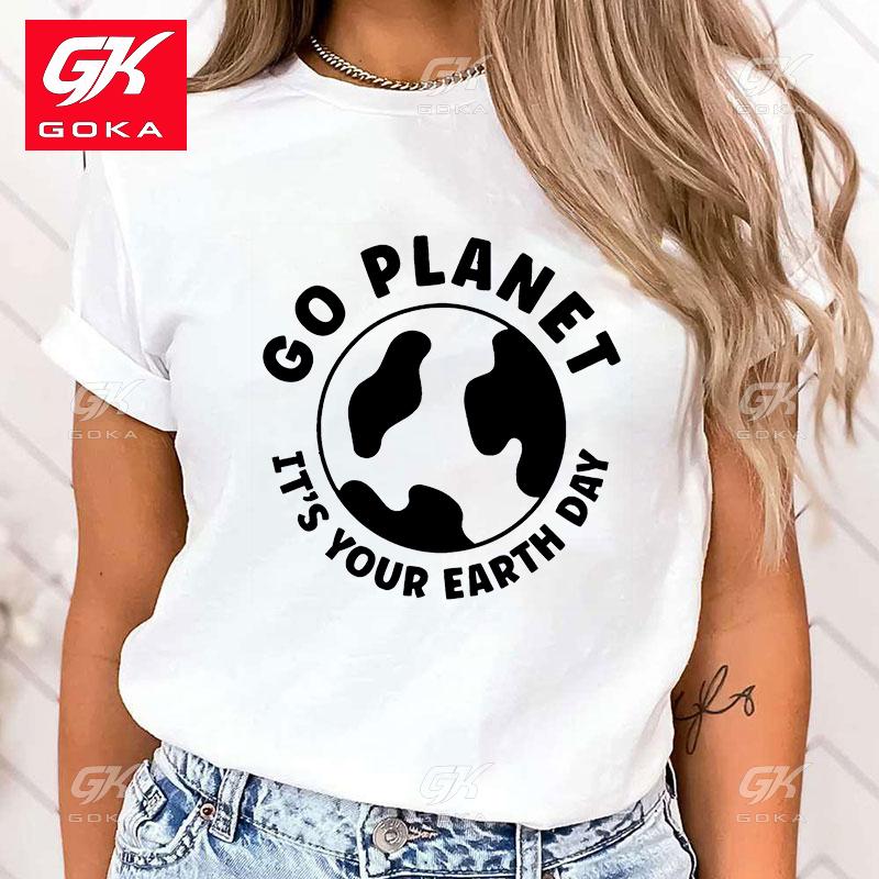 Premium Cotton T Shirt Funny Protect The Ocean Go Planet ItS Your Earth Day Printed Shirt WomenS Casual Personality T Shirts