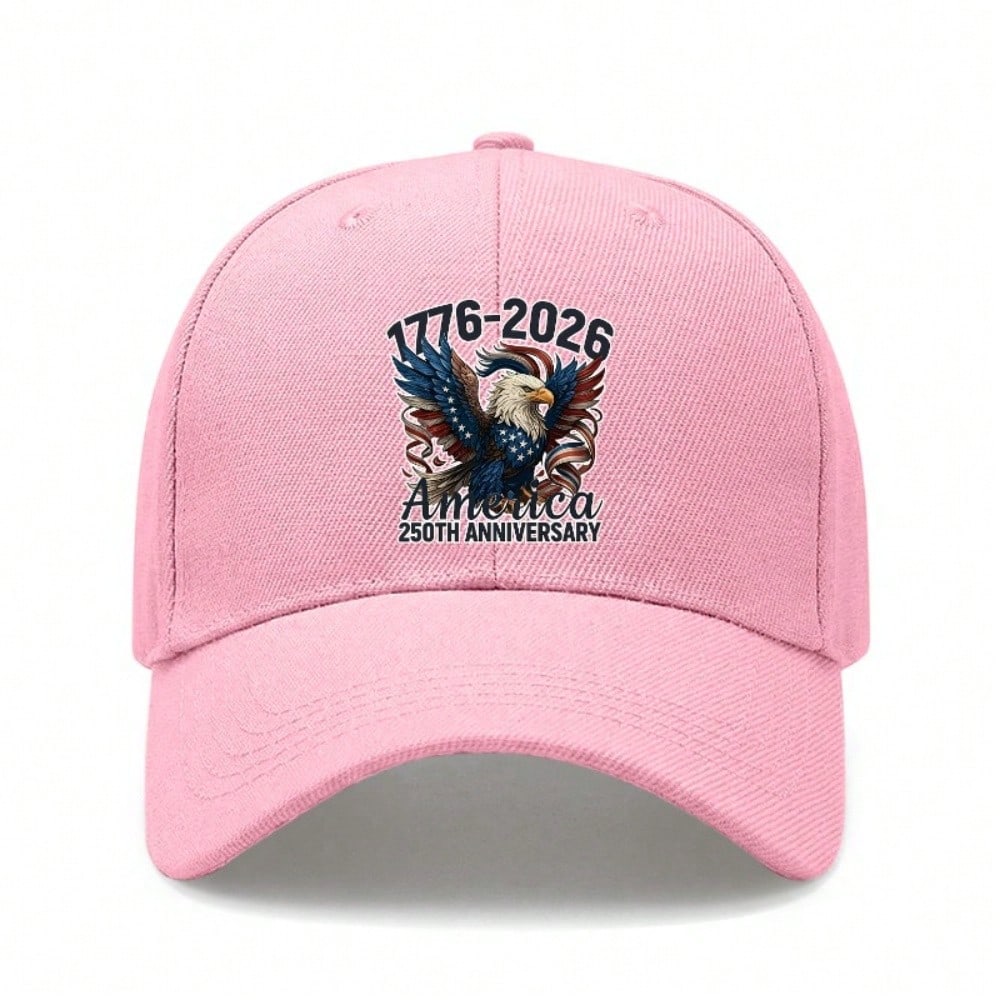 Patriotic Baseball Cap - 2026 AMERICA 250Th Anniversary Print Polyester Adjustable Unisex Vintage Style Outdoor Sports Holiday Hat
