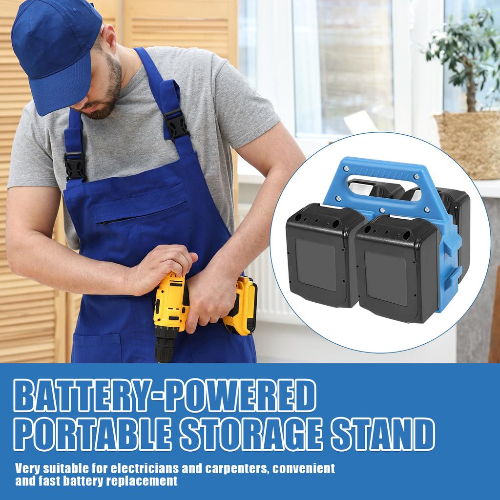 4-слотный держатель для аккумуляторов Makita 18V и 14.4V Портативный и прочный кейс для хранения аккумуляторов Ручка в комплекте для электрика и плотника