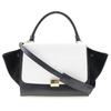 CELINE Trapeze Handbag 1695430TA medium Black / white Calfskin/Suede Women Used