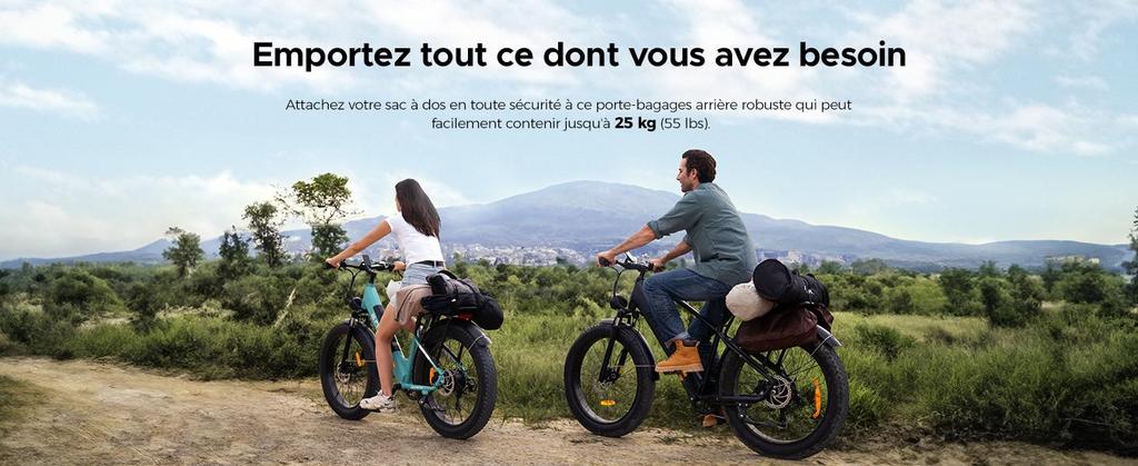 The ENGWE E26 is a unisex electric bicycle, 26 inches wide, with a 48V 16Ah battery, 7 speeds, dual suspension, and a range of up to 140 kilometers.