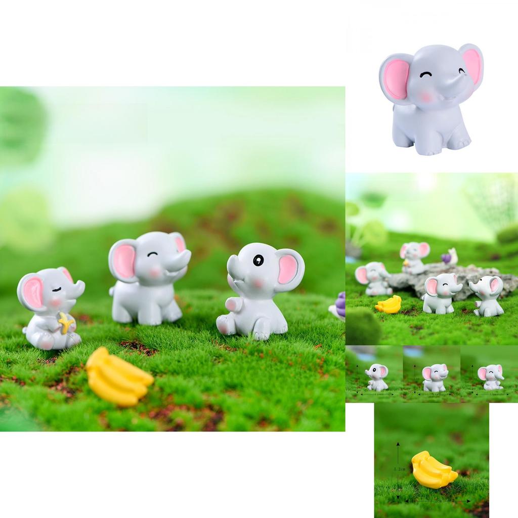 Adorable Resin Elephant Figurine Cute Desk Ornament For Fairy Garden Decoration