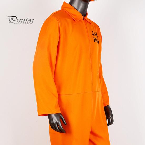 Хэллоуин Узник Косплей Комбинезон с наручниками Хэллоуин Унисекс Дети Взрослые Ролевые игры Наряд с длинными рукавами Отворотом Молния Фестивали Вечеринки Шоу