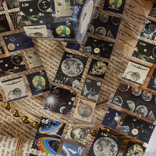 1 рулон Винтажная марка Стикеры в стиле ленты Декоративный коллаж Дневник Альбом Материал для скрапбукинга Junk Journal Материалы для рукоделия 55 мм*2 м