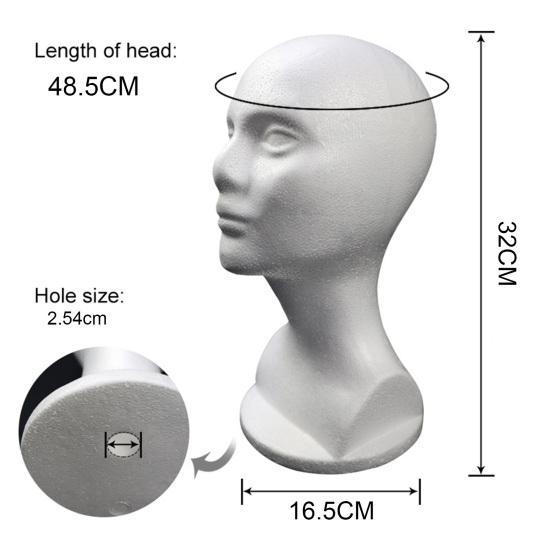 Foam Mannequin Head Model Display Stand for Wigs Hats Jewelry Glasses Holder Easy To Use Shop Rack for Salon DIY Painting