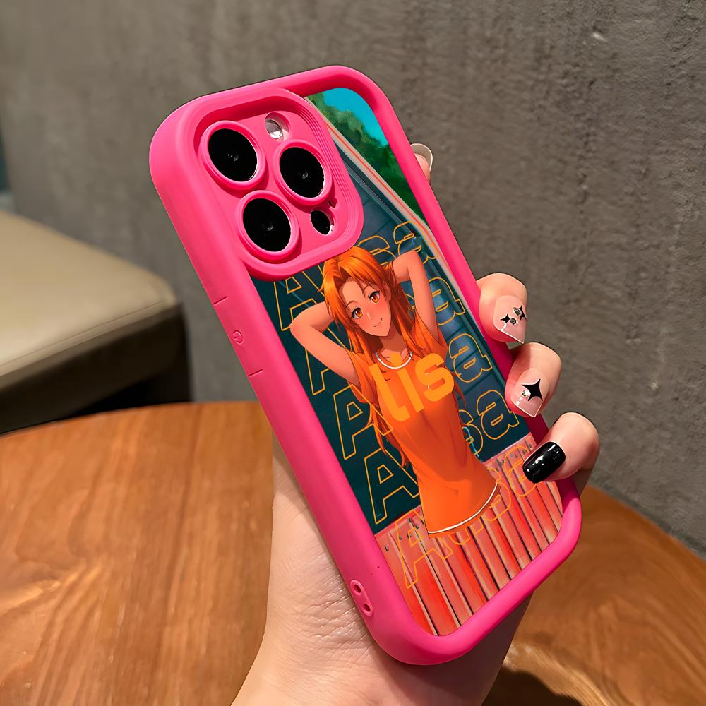 Вечное Лето Алиса Утолщенный ТПУ Чехол для Мобильного Телефона для iPhone 17 16 15 14 13 12 11 Air Pro Max Plus Цветной Чехол