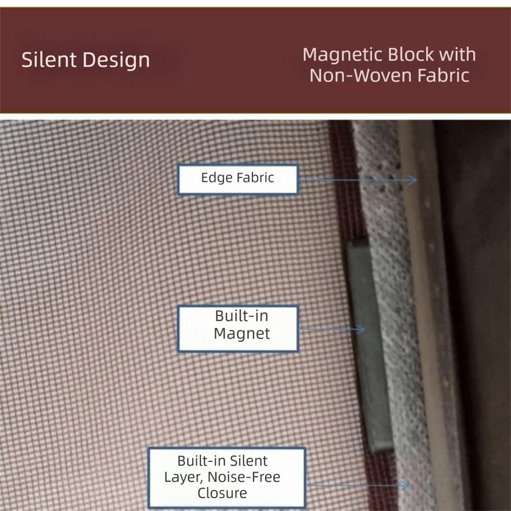 Embroidered Magnetic Screen Door Curtain Well-ventilated Anti Mosquito Net  Bedroom