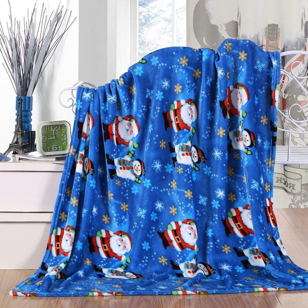 Flannel Sofa Blanket Elk Snowflake Washable Cosy Snuggle Blanket Soft Winter Warm Christmas Throw Blanket For Bed Sofa Office