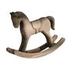 Wooden Rocking Horse Figurine Vintage Wood Carving Pony Statue Sculpture Home Office Desktop Decoration Ornament