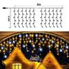 4-32m Christmas Festoon Led Icicle Curtain Lights Outdoor Flash Fairy String Light Clear Wire New Year Decorations