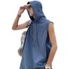 2022 Summer Men's Hip Hop Hooded Sleeveless Tank Top - Trendy Solid Color for Students