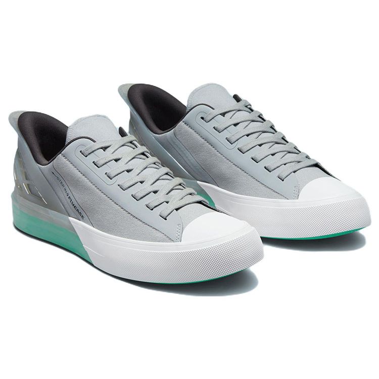 Converse Chuck Taylor All Star CX FlyEase Ткань Кожа Слипоны Нескользящие Низкие Кеды для Скейтбординга Унисекс кроссовки Серый Зеленый A00425C