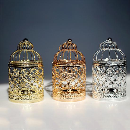 Европейский полый цветок подсвечник подвесной железный подсвечник в виде птичьей клетки