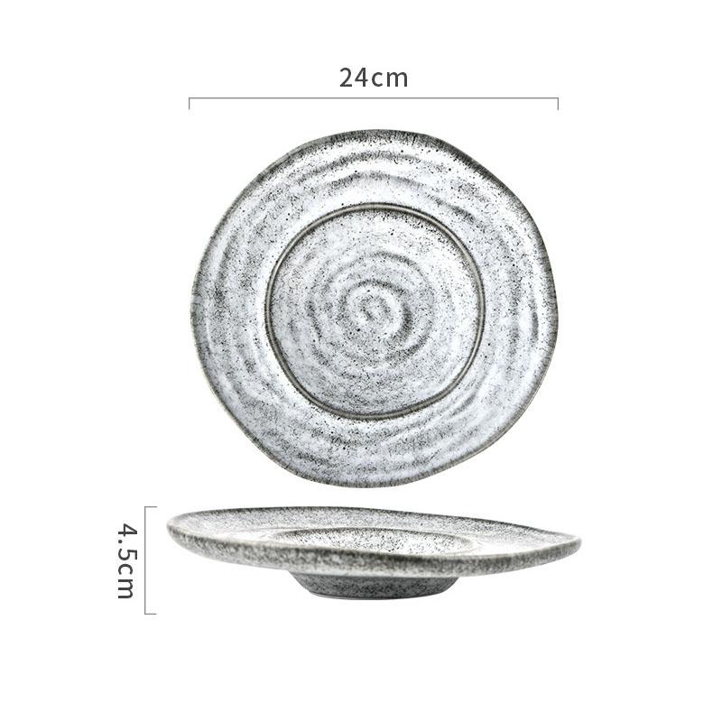 Retro Irregular Ceramic Deep Plate Thick Soup Plate Pasta Plate Salad Plates Restaurant Molecular Cuisine Creative Tableware