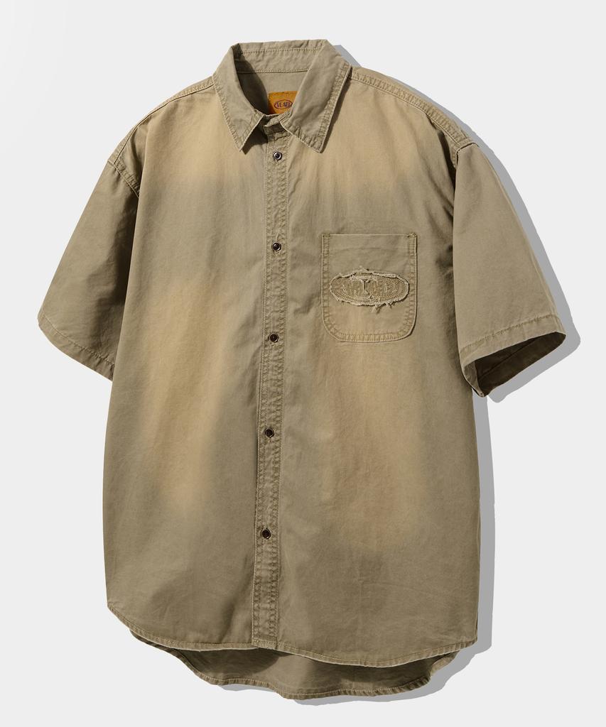 Рубашка с коротким рукавом Dimiteulibeullaeg Vlad Cutoff Applique Fade Washed_Бежевый