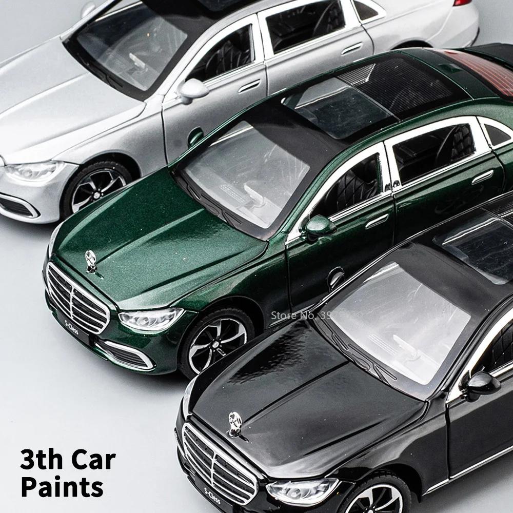 1/24 Модель игрушечного автомобиля из сплава Benz S400L Металлическая литая модель автомобиля Изысканное мастерство Коллекция Звук Свет Подарок на день рождения ребенка