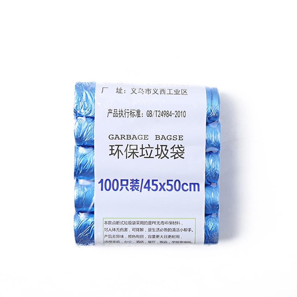 5 рулонов 100 шт. мешки для мусора, прочные одноразовые пластиковые бытовые кухонные мешки для мусора