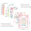 6Pcs Pink Boho Sun Rainbow Wall Art Colorful Heart Pattern Poster Prints Girl Power Canvas Pictures for Toddler Nursery Girl Kids Room