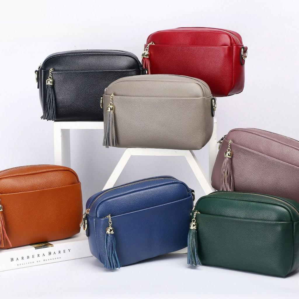 Niche Design Women's Bag Cowhide New Shoulder Crossbody Leather Women's Square Bag Handbag Soft Leather 100 Simple