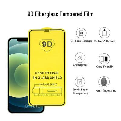 Совместимое закаленное стекло 9D на весь экран для iPhone 17 Pro Max/16 Pro Max/XR/12