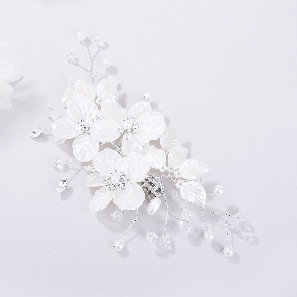 Crystal Pearl Bridal Hair Clips Elegant Bridesmaid Tiara Wedding Hair Accessories