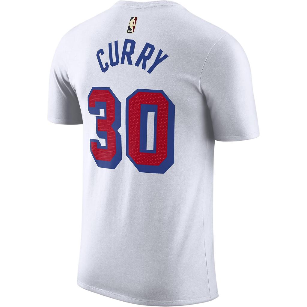 Nike X NBA Collaboration Golden State Warriors Stephen Curry Essential Hardwood Classics Crew Neck Pullover Cotton Short Sleeve T-Shirt HJ2753-103