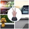 Middle Finger Car Decoration, Middle Finger Car Dashboard | Two Finger Shaking Solar Powered