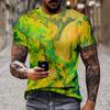 Мужская модная 3D-печатная футболка с круглым вырезом и короткими рукавами, летняя повседневная индивидуальная хип-хоп уличная одежда, крутая футболка