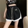 Design-sensual Color-blocking Sports Shorts for Women In Summer New Loose and Simple Wide-leg Casual Five-point Pants