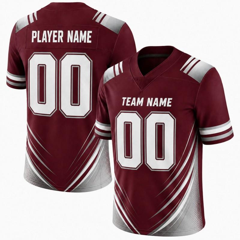 Custom American Football Jersey Adults Kids Sublimation Printed Team Name Number Sportswear Training Game Uniform