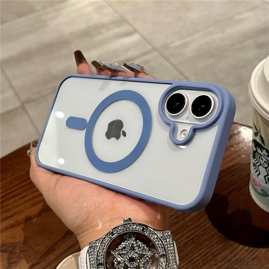 Роскошный прозрачный чехол Magsafe для iPhone 11 12 13 14 15 16 Pro Max Mini Plus с магнитной беспроводной зарядкой, бампер, чехлы