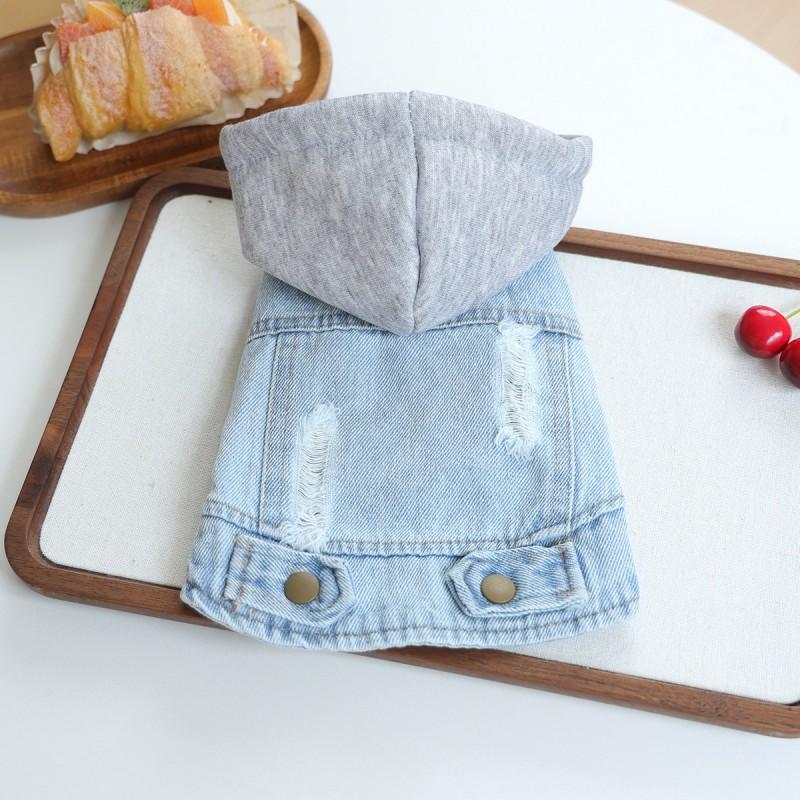 Pet Circle Dog Hoodie Fall Small Breed Puppy Fashion Denim Jacket Casual Wear