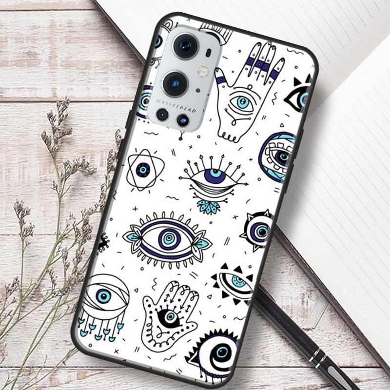 Синий Принт 'Счастливый Глаз' от Сглаза Для Realme 10 11 Pro Plus GT Neo 5 2T C55 C35 C33 C31 C30 C21Y OnePlus Nord 3 CE 2 Lite Чехол