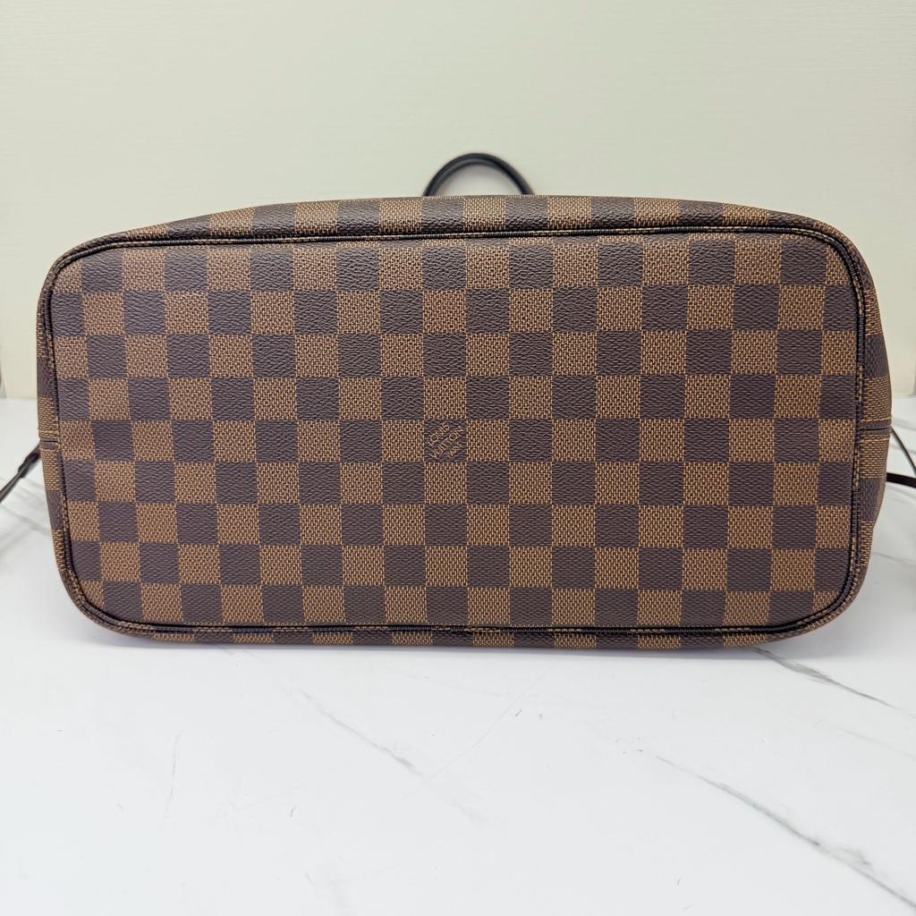 [Pre-Owned] Neverfull Mm Checkered Coated Canvas With Leather Trim Tote Bag - Excellent #138KOQW