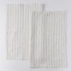 100% Pure Linen Kitchen Towels Set of 2 - French Stripe Design 18 x 24 Inch Dish Hand Towels - Handcrafted from Flax Linen Tea Towels- Linen