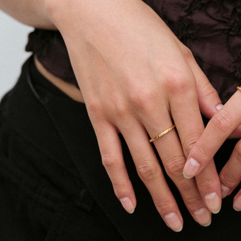 Another Layer Hammer Ring (silver925)(2color)