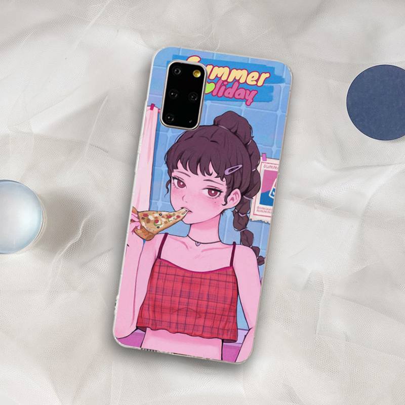 INS Kawaii японский аниме рисунок девушка чехол для телефона для Samsung S21 A10 для Redmi Note 7 9 для Huawei P30Pro Honor 8X 10i